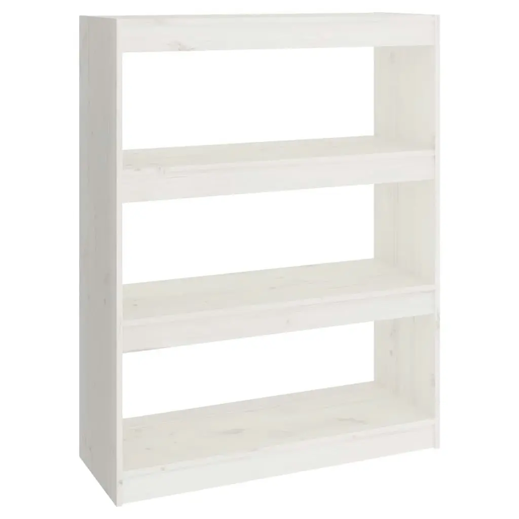 Book Cabinet/Room Divider White 80x30x103.5 cm Solid Wood Pine 808189