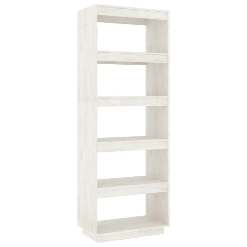 Book Cabinet/Room Divider White 60x35x167 cm Solid Pinewood 810875