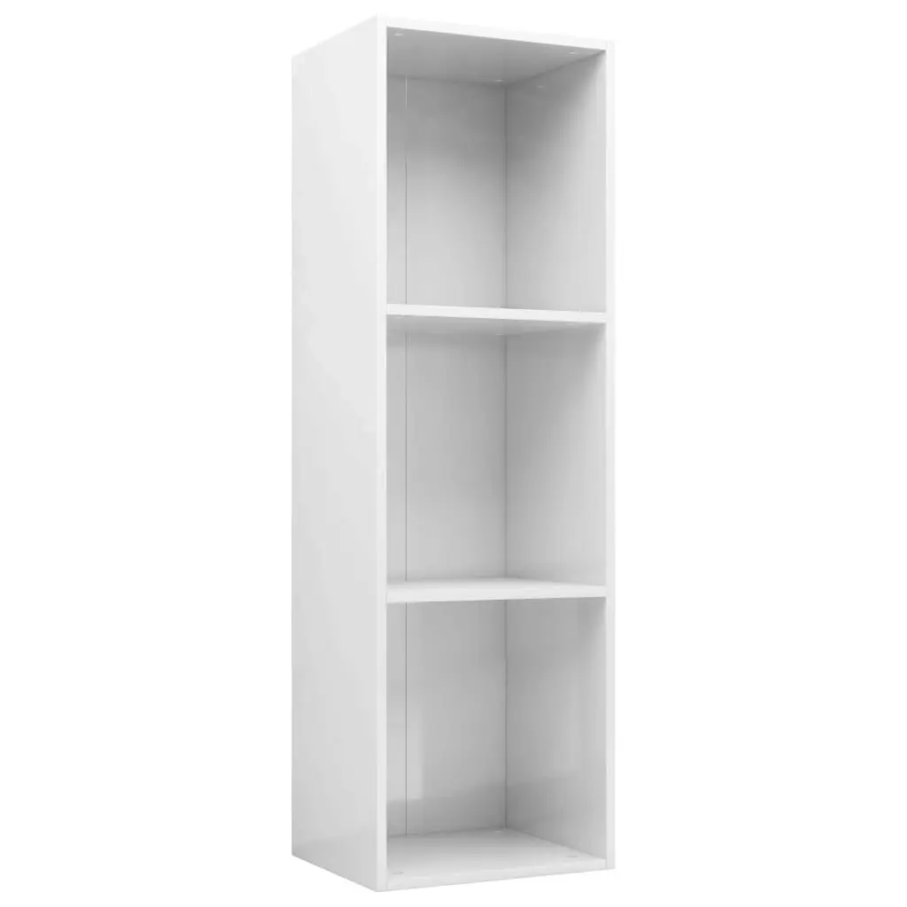 Book Cabinet/TV Cabinet High Gloss White 36x30x114 cm Engineered Wood 800141