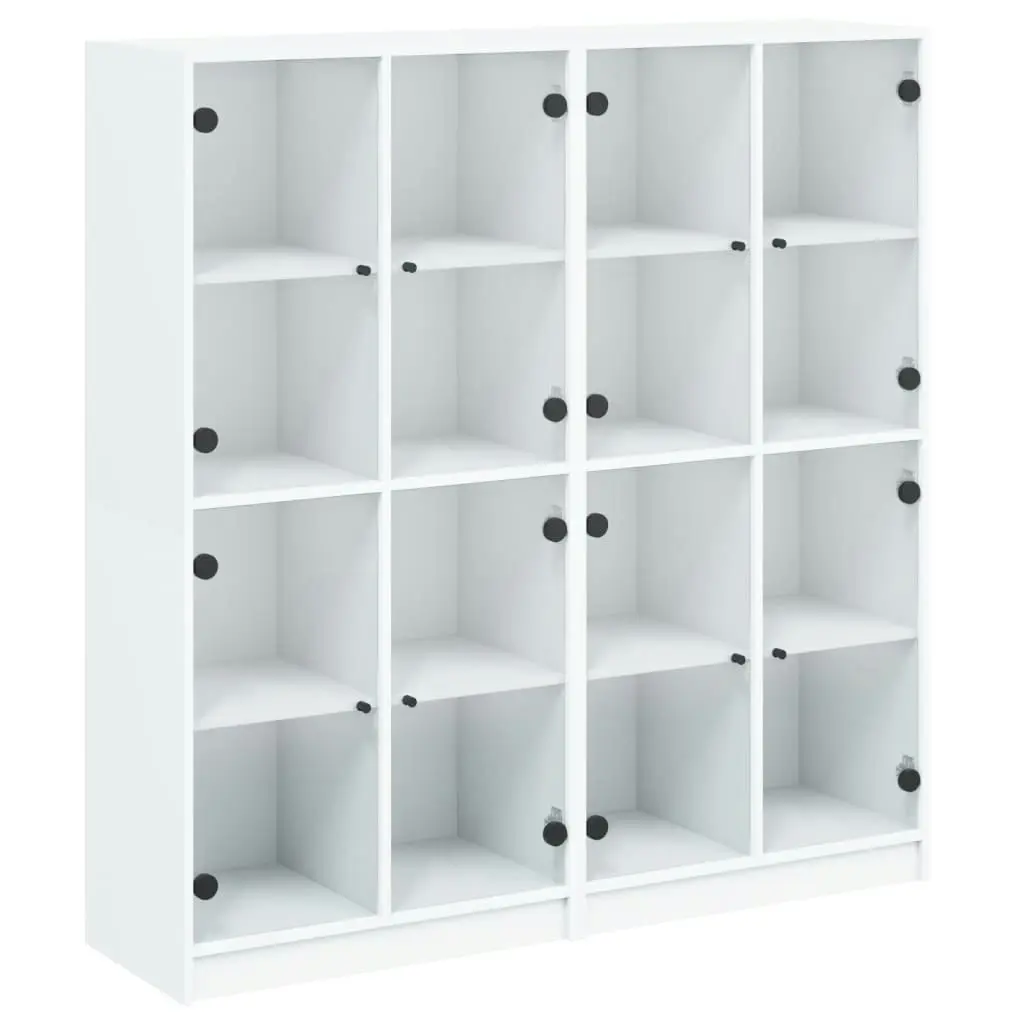 Bookcase with Doors White 136x37x142 cm Engineered Wood 3206517