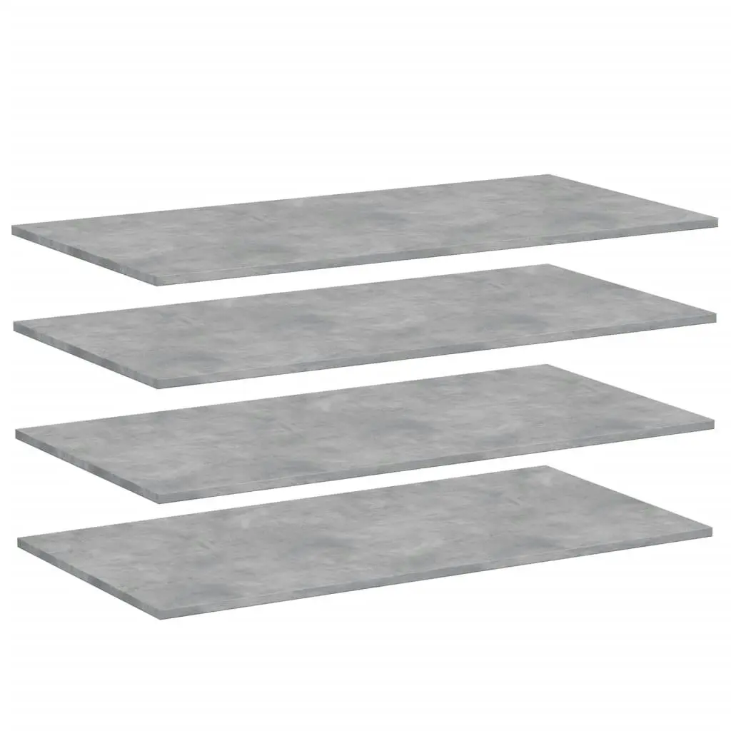 Bookshelf Boards 4 pcs Concrete Grey 100x50x1.5 cm Engineered Wood 805422