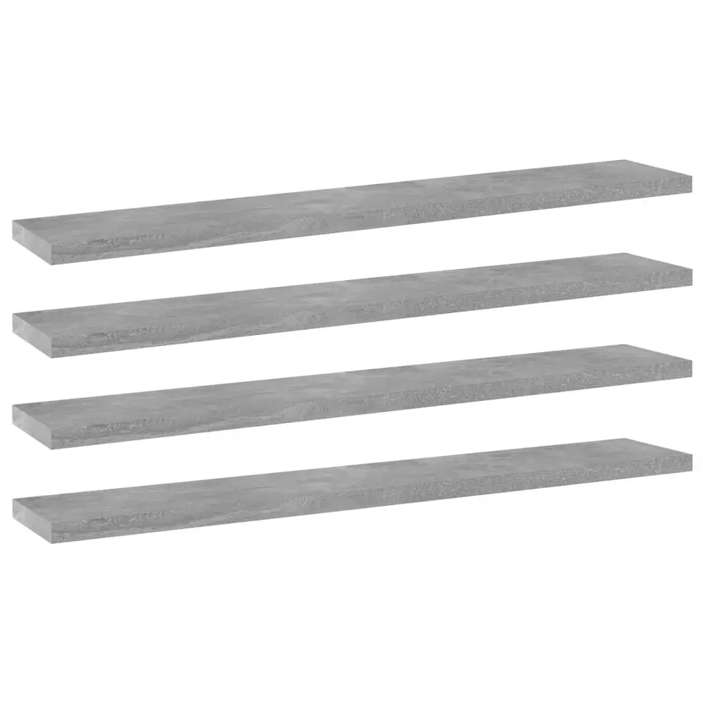 Bookshelf Boards 4 pcs Concrete Grey 60x10x1.5 cm Engineered Wood 805210