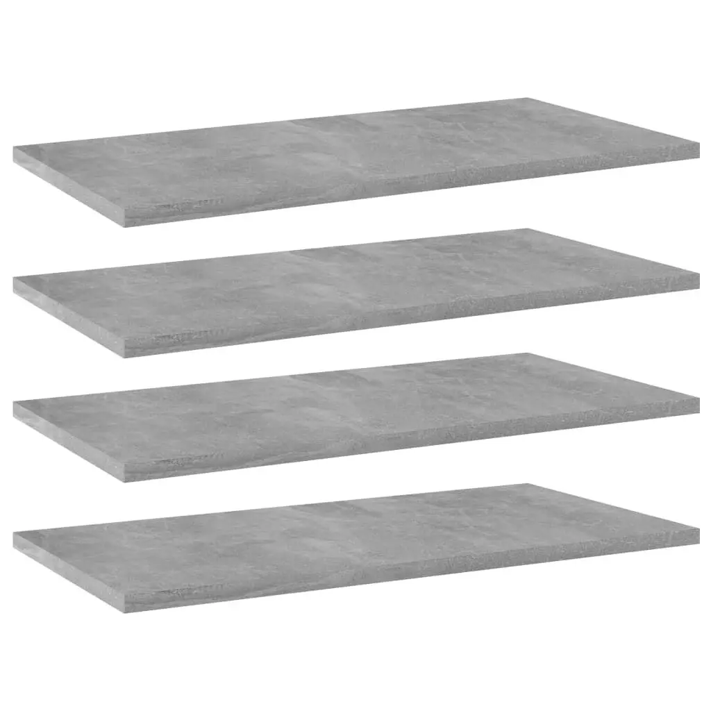 Bookshelf Boards 4 pcs Concrete Grey 60x30x1.5 cm Engineered Wood 805242