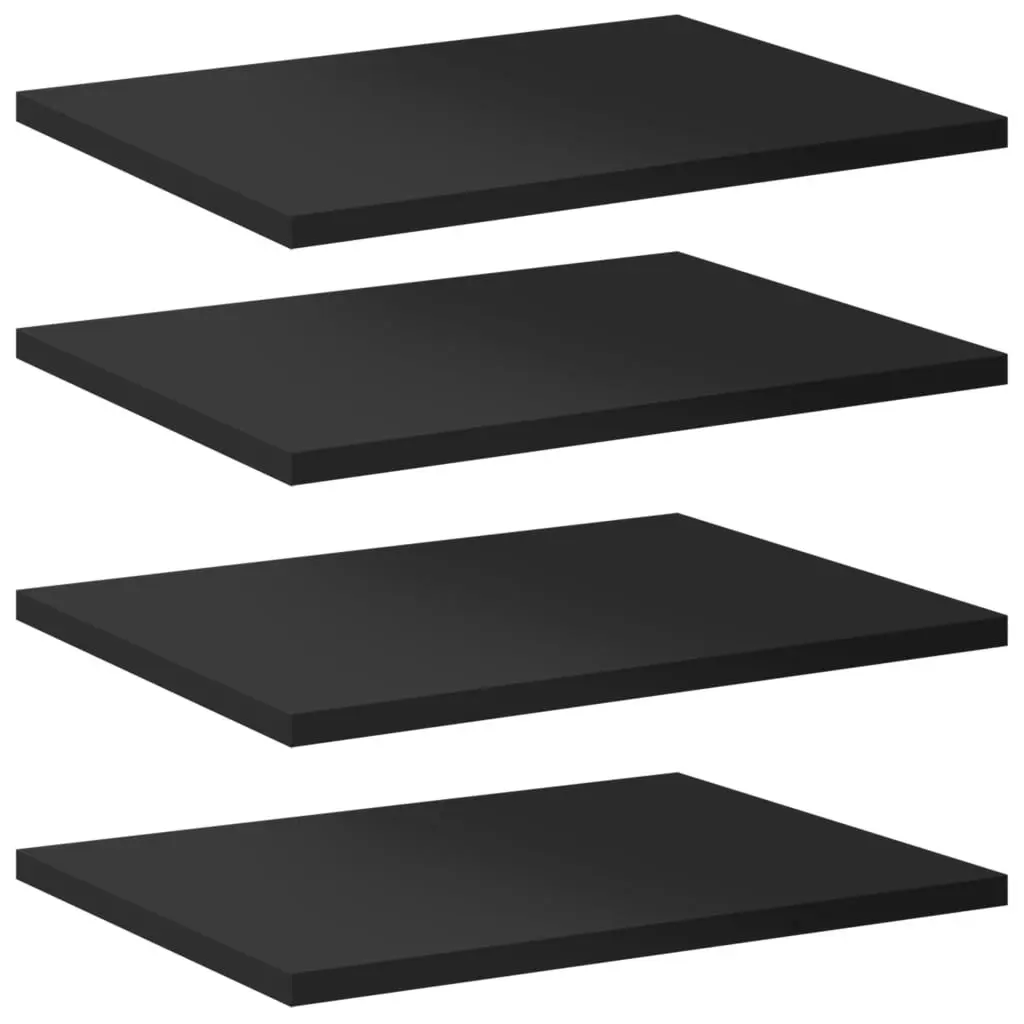 Bookshelf Boards 4 pcs High Gloss Black 40x30x1.5 cm Engineered Wood 805166