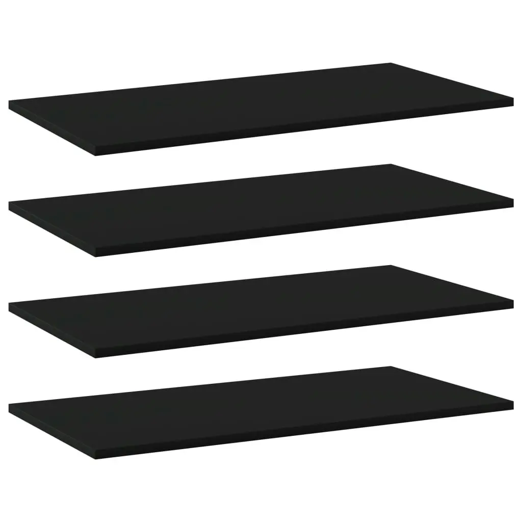 Bookshelf Boards 4 pcs Black 80x40x1.5 cm Engineered Wood 805332