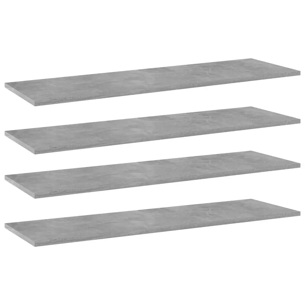 Bookshelf Boards 4 pcs Concrete Grey 100x30x1.5 cm Engineered Wood 805402