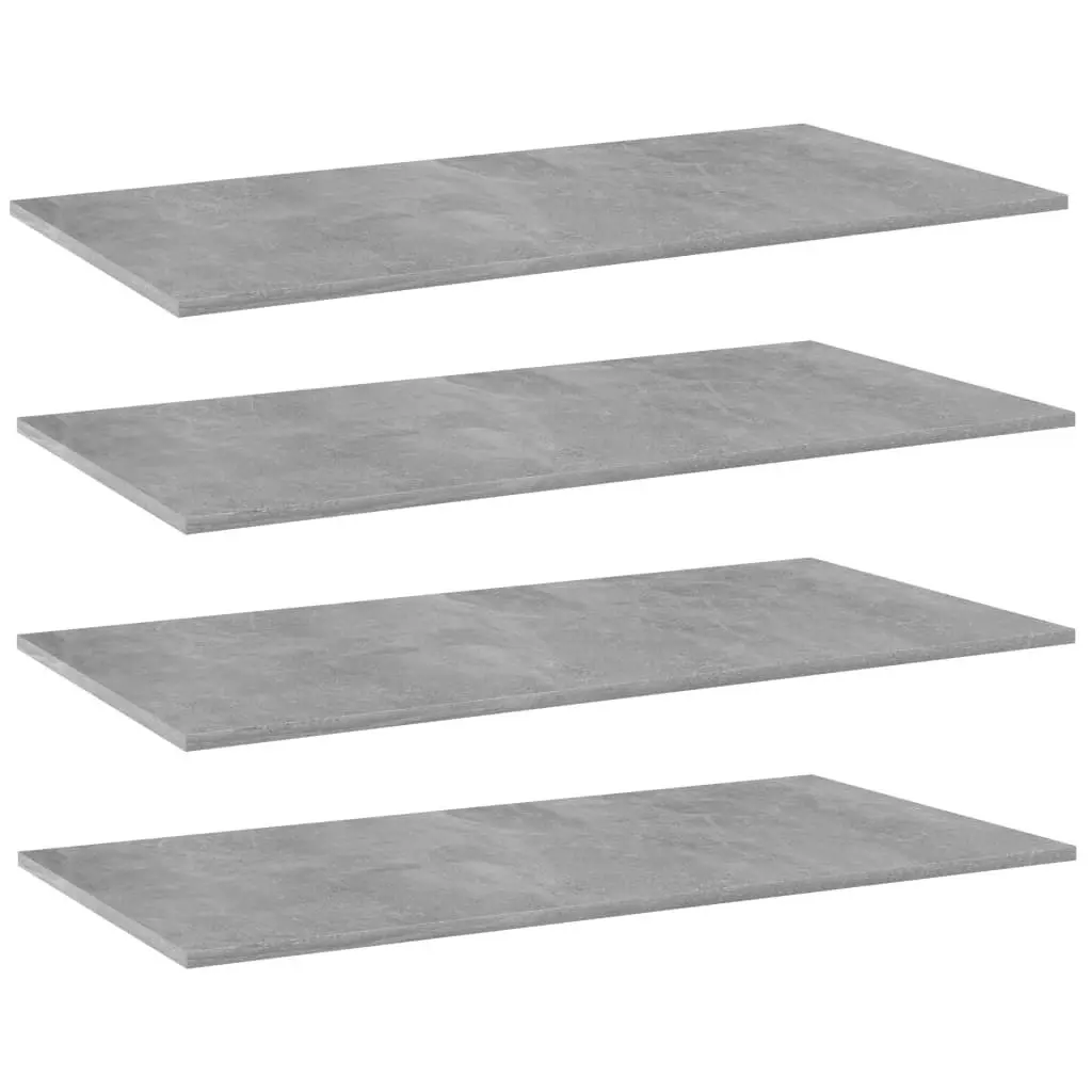 Bookshelf Boards 4 pcs Concrete Grey 80x30x1.5 cm Engineered Wood 805322