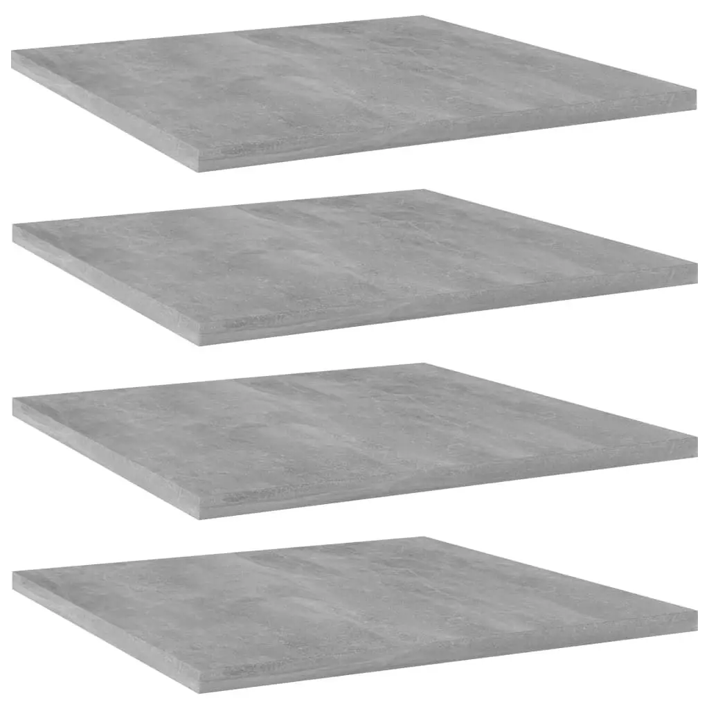 Bookshelf Boards 4 pcs Concrete Grey 40x40x1.5 cm Engineered Wood 805178