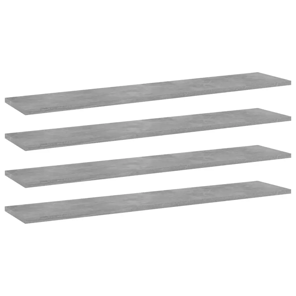 Bookshelf Boards 4 pcs Concrete Grey 100x20x1.5 cm Engineered Wood 805386