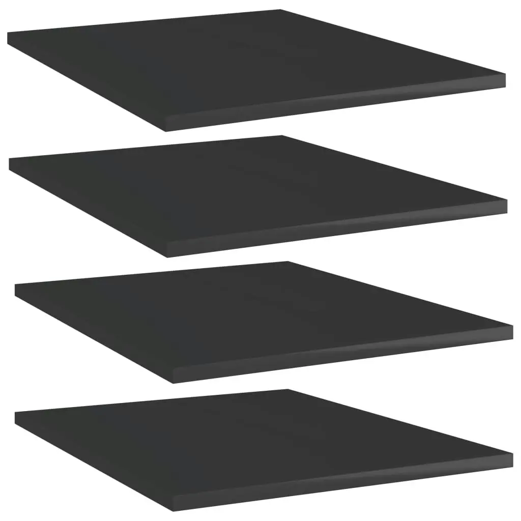 Bookshelf Boards 4 pcs High Gloss Black 40x50x1.5 cm Engineered Wood 805198