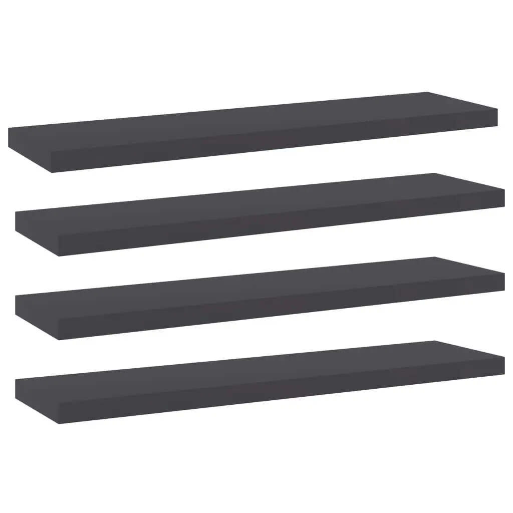 Bookshelf Boards 4 pcs Grey 40x10x1.5 cm Engineered Wood 805126