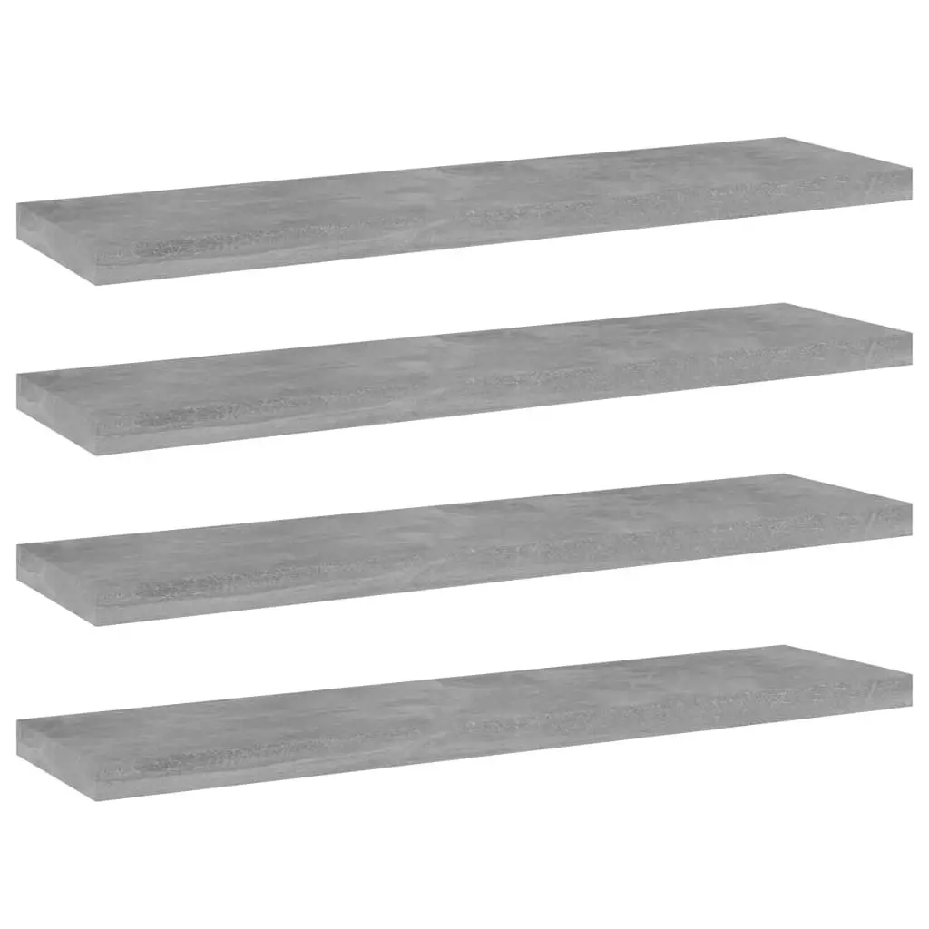 Bookshelf Boards 4 pcs Concrete Grey 40x10x1.5 cm Engineered Wood 805130