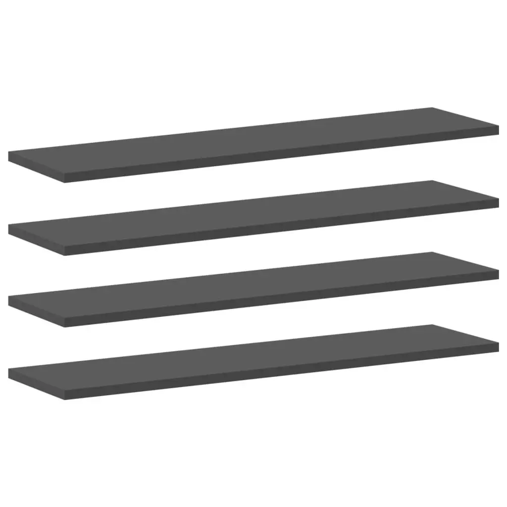 Bookshelf Boards 4 pcs Grey 80x20x1.5 cm Engineered Wood 805302