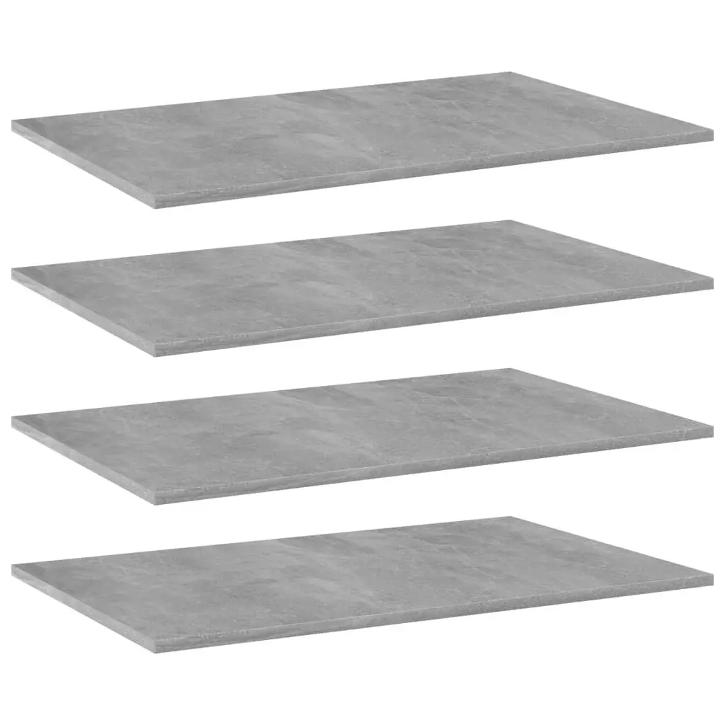 Bookshelf Boards 4 pcs Concrete Grey 80x50x1.5 cm Engineered Wood 805354