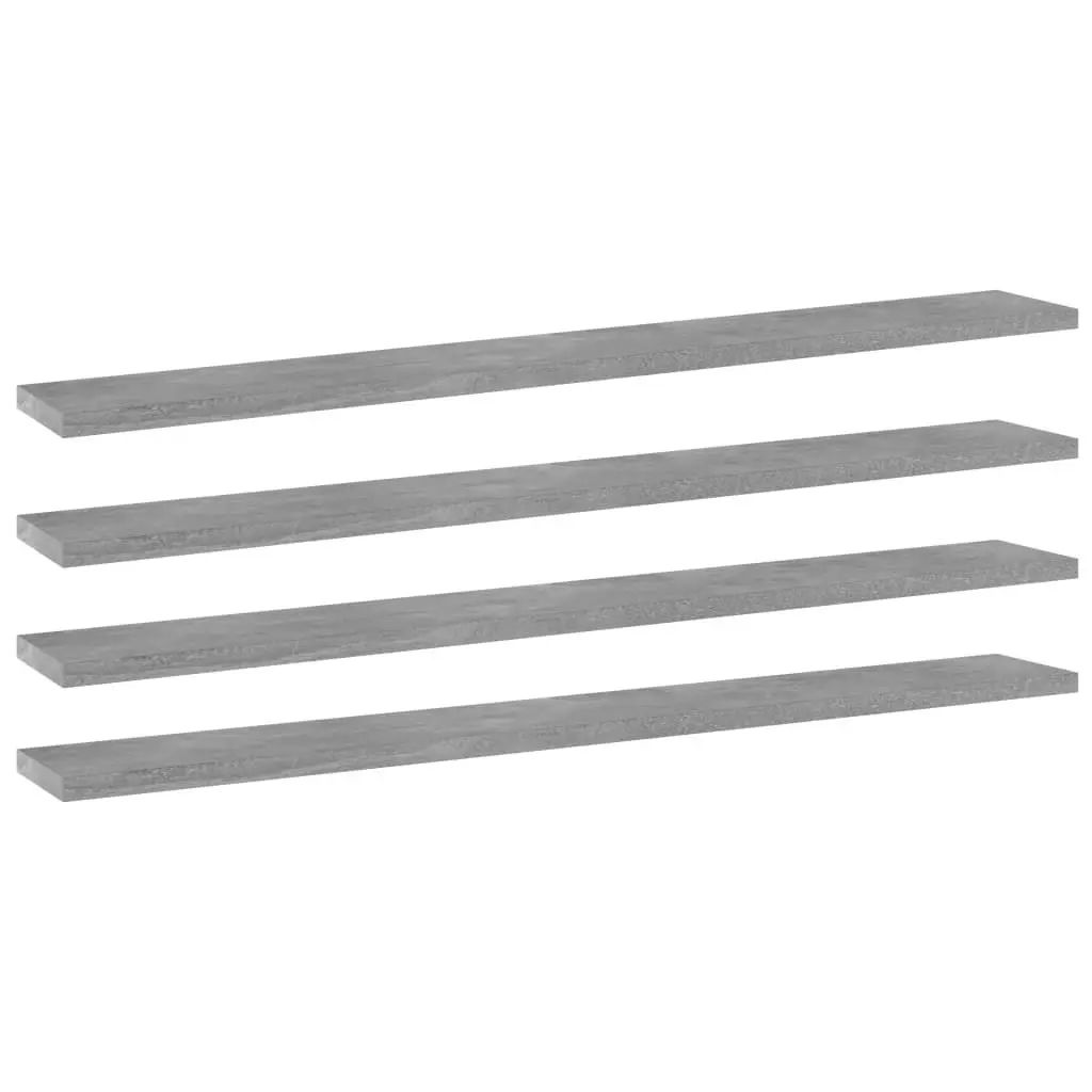 Bookshelf Boards 4 pcs Concrete Grey 80x10x1.5 cm Engineered Wood 805290