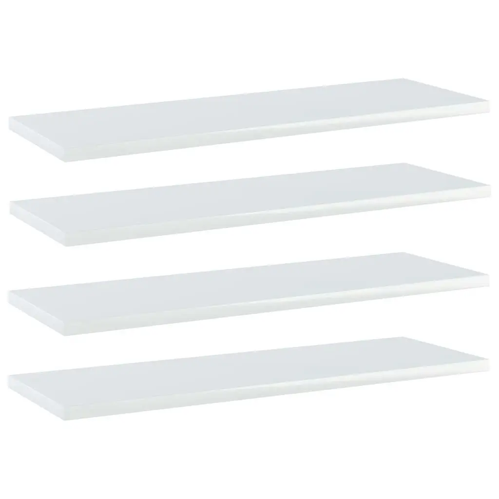 Bookshelf Boards 4 pcs High Gloss White 60x20x1.5 cm Engineered Wood 805228