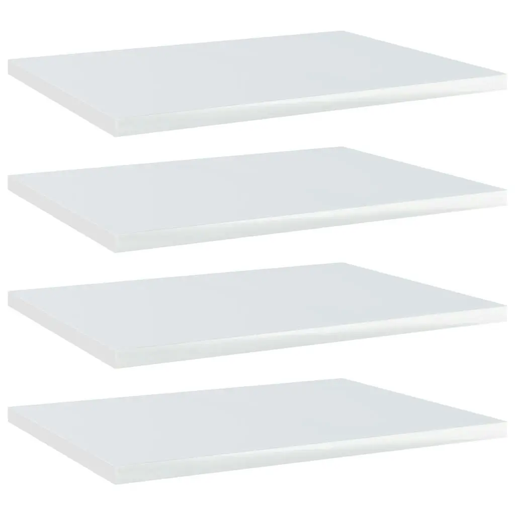 Bookshelf Boards 4 pcs High Gloss White 40x30x1.5 cm Engineered Wood 805164