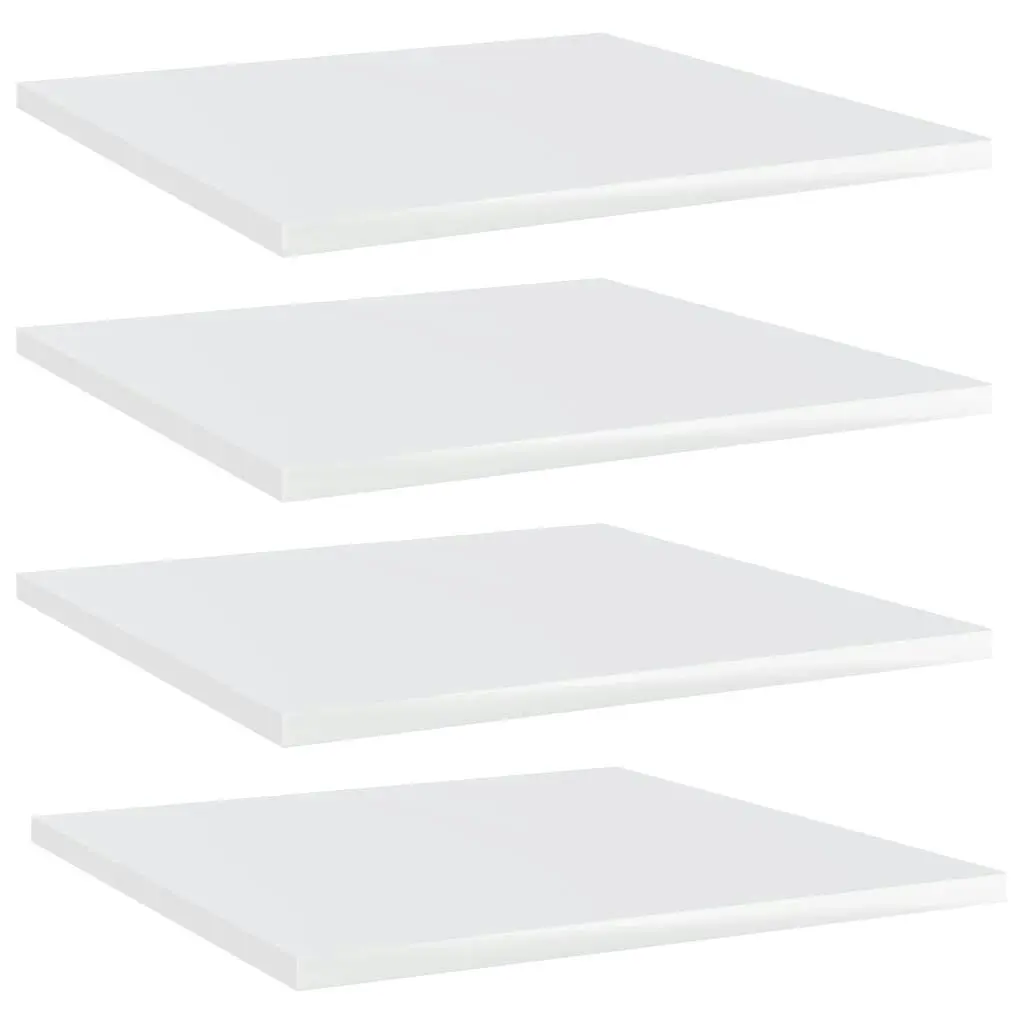 Bookshelf Boards 4 pcs High Gloss White 40x40x1.5 cm Engineered Wood 805180