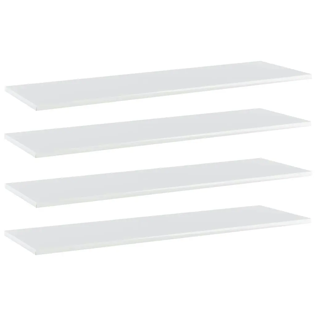 Bookshelf Boards 4 pcs High Gloss White 100x30x1.5 cm Engineered Wood 805404