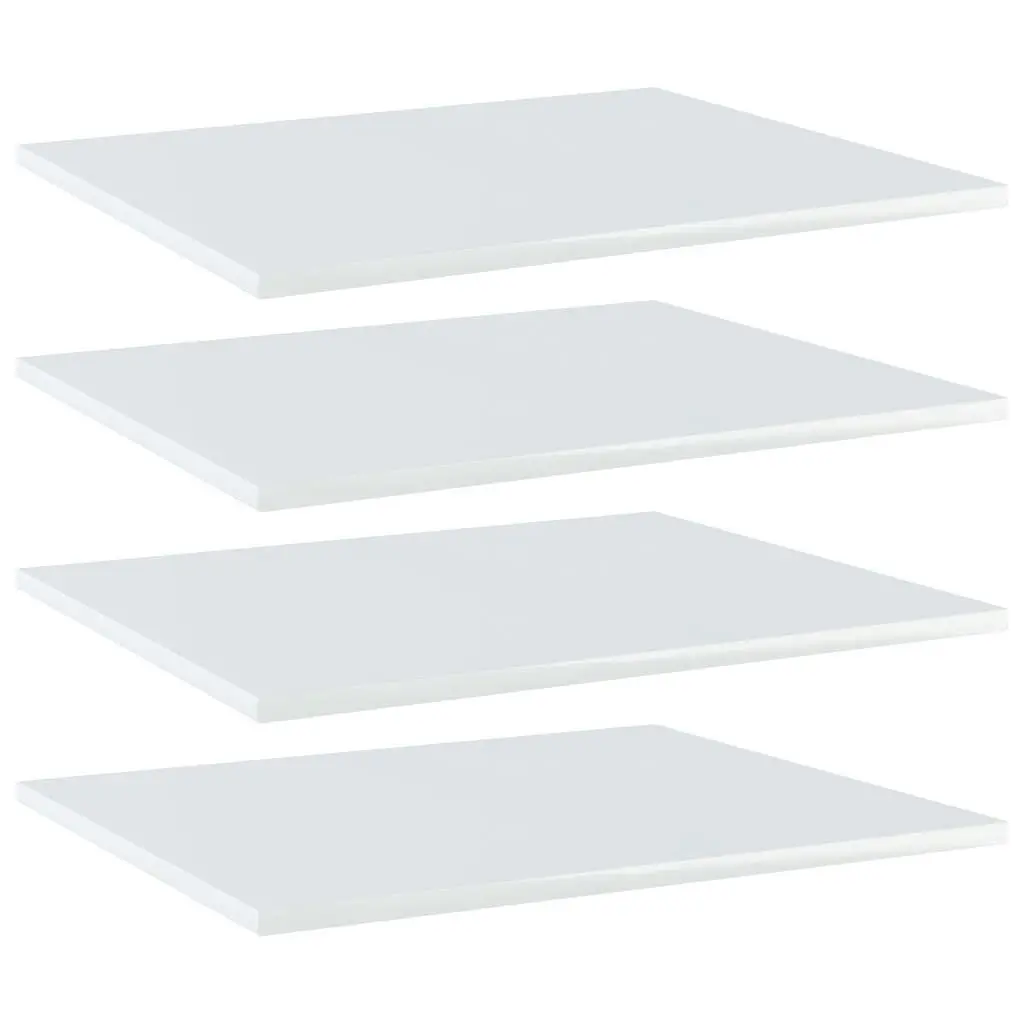 Bookshelf Boards 4 pcs High Gloss White 60x50x1.5 cm Engineered Wood 805276