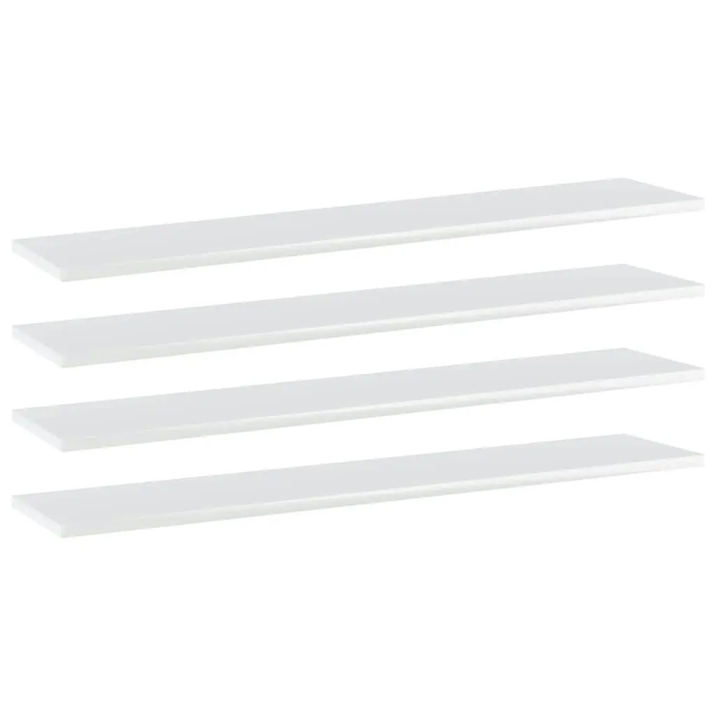 Bookshelf Boards 4 pcs High Gloss White 100x20x1.5 cm Engineered Wood 805388