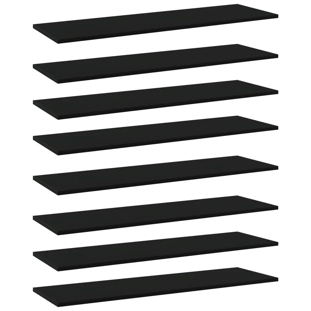 Bookshelf Boards 8 pcs Black 100x30x1.5 cm Engineered Wood 805397