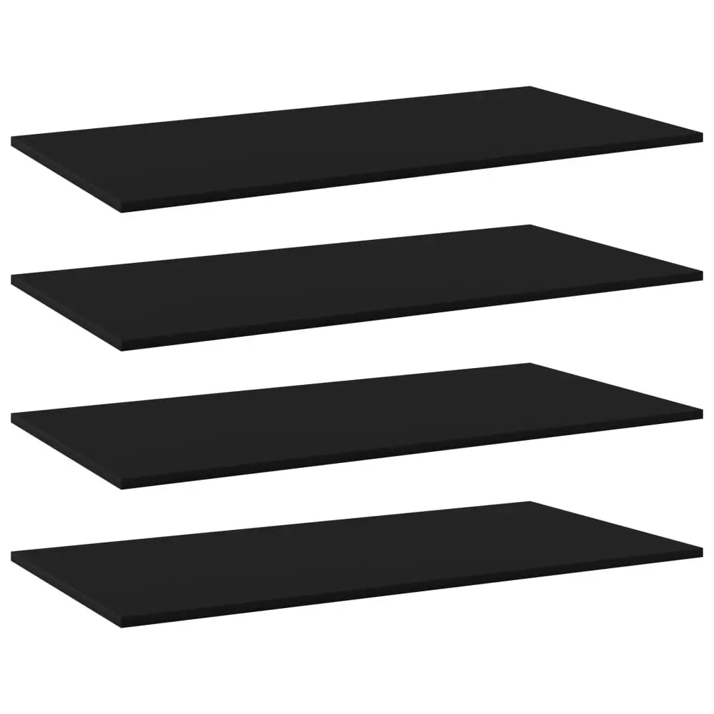 Bookshelf Boards 4 pcs Black 100x50x1.5 cm Engineered Wood 805419