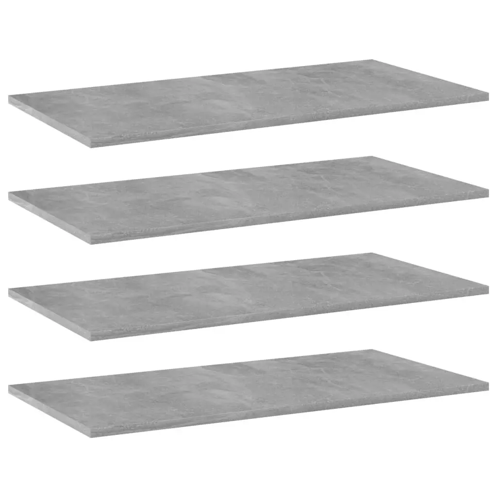 Bookshelf Boards 4 pcs Concrete Grey 80x40x1.5 cm Engineered Wood 805338