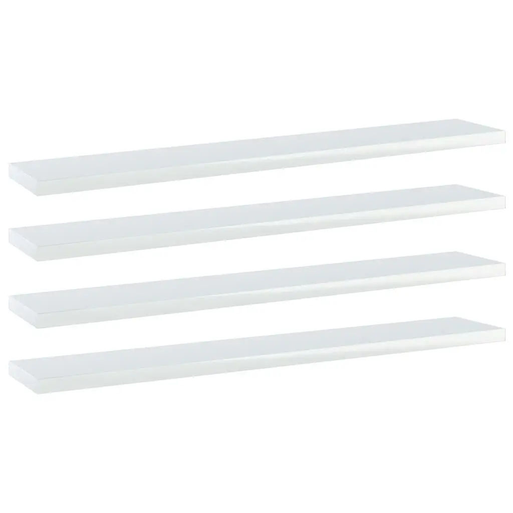 Bookshelf Boards 4 pcs High Gloss White 60x10x1.5 cm Engineered Wood 805212