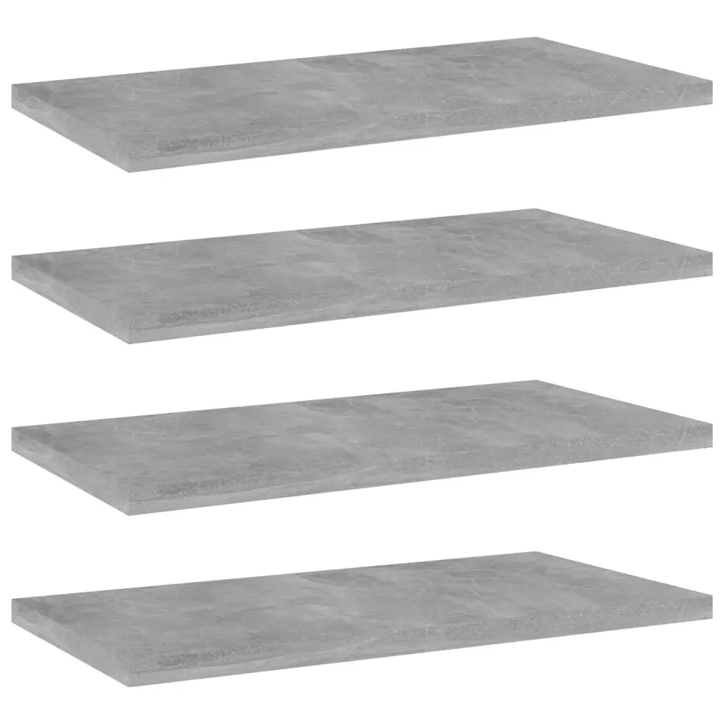 Bookshelf Boards 4 pcs Concrete Grey 40x20x1.5 cm Engineered Wood 805146