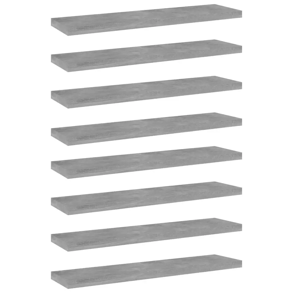 Bookshelf Boards 8 pcs Concrete Grey 40x10x1.5 cm Engineered Wood 805131