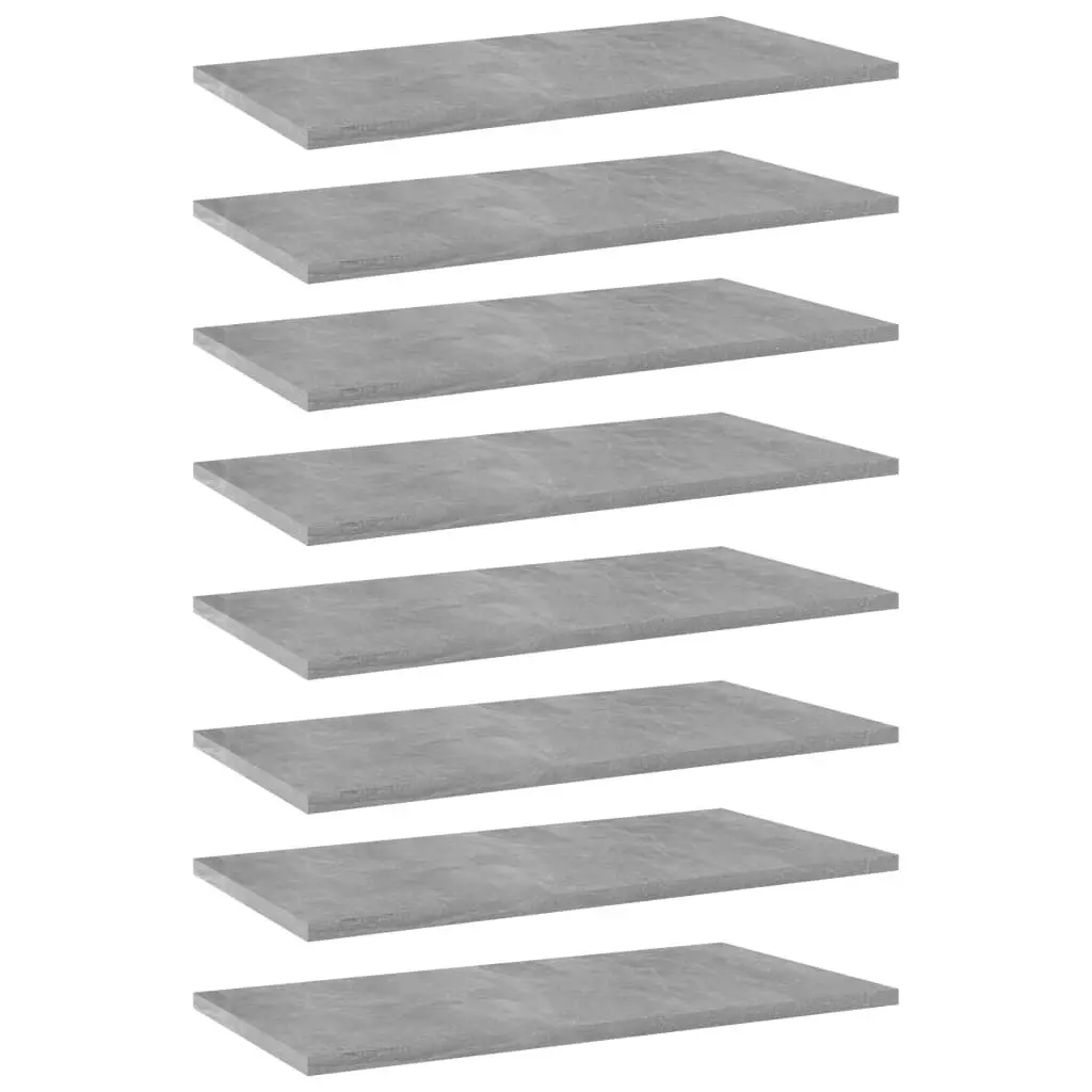 Bookshelf Boards 8 pcs Concrete Grey 60x30x1.5 cm Engineered Wood 805243