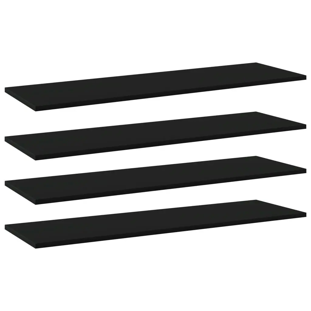 Bookshelf Boards 4 pcs Black 100x30x1.5 cm Engineered Wood 805396