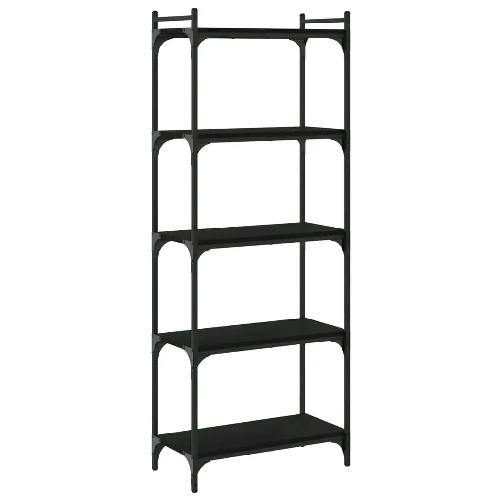 Bookcase 5-Tier Black 60x30x154 cm Engineered Wood 837657