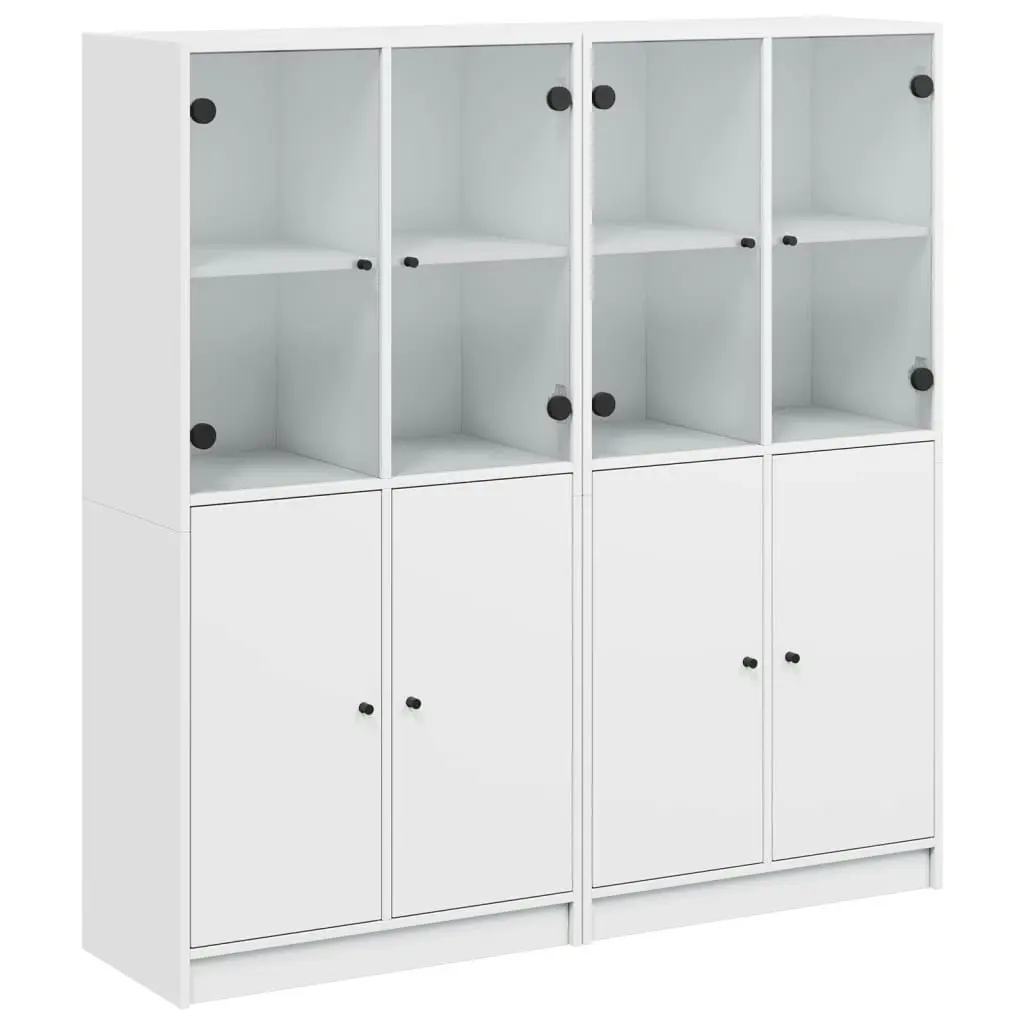 Bookcase with Doors White 136x37x142 cm Engineered Wood 3206524