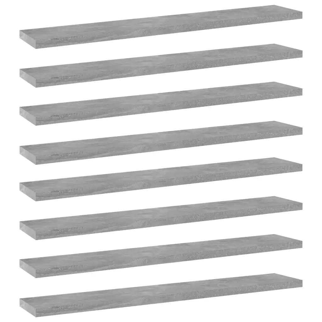 Bookshelf Boards 8 pcs Concrete Grey 60x10x1.5 cm Engineered Wood 805211