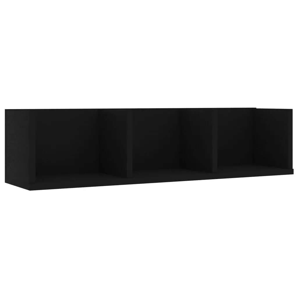 CD Wall Shelf Black 75x18x18 cm Engineered Wood 801311