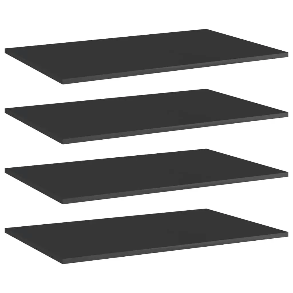 Bookshelf Boards 4 pcs High Gloss Black 80x50x1.5 cm Engineered Wood 805358