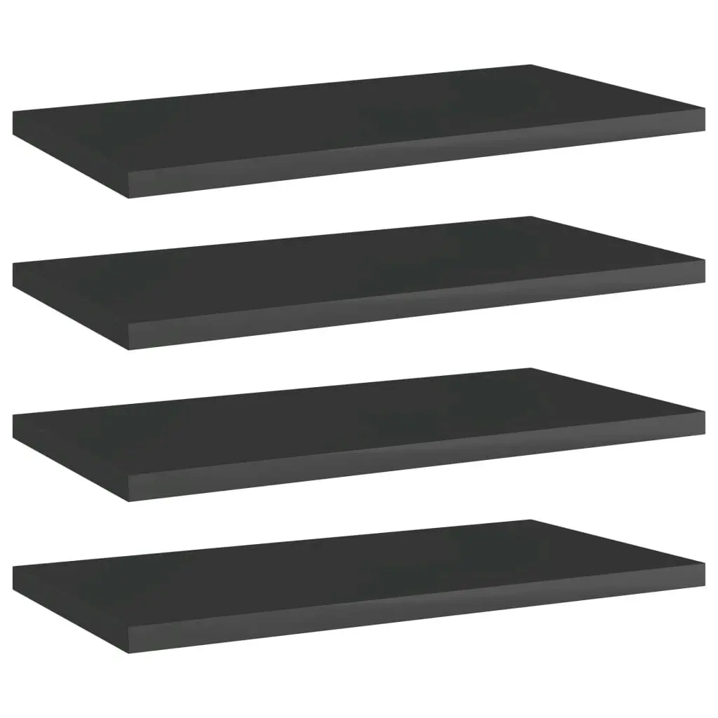 Bookshelf Boards 4 pcs High Gloss Black 40x20x1.5 cm Engineered Wood 805150