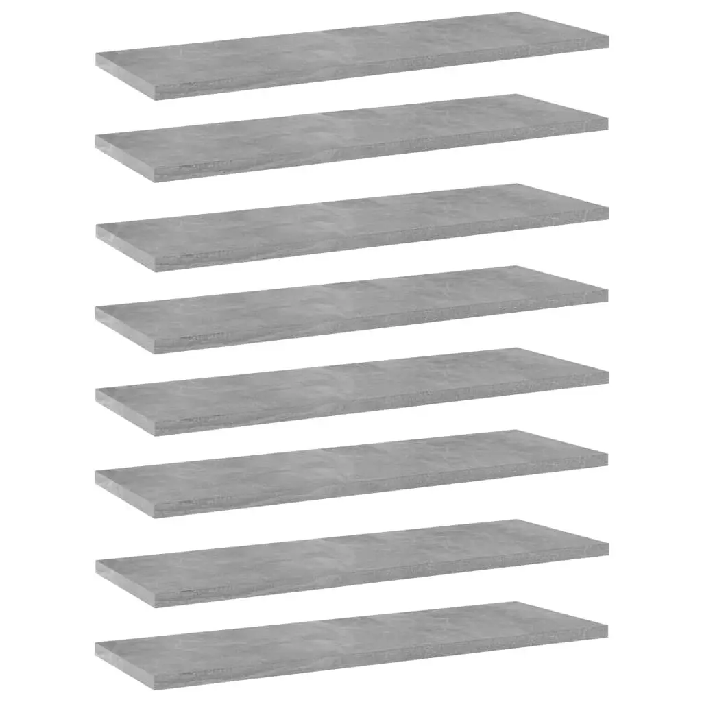 Bookshelf Boards 8 pcs Concrete Grey 60x20x1.5 cm Engineered Wood 805227