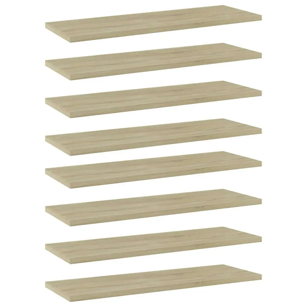 Bookshelf Boards 8 pcs Sonoma Oak 60x20x1.5 cm Engineered Wood 805225