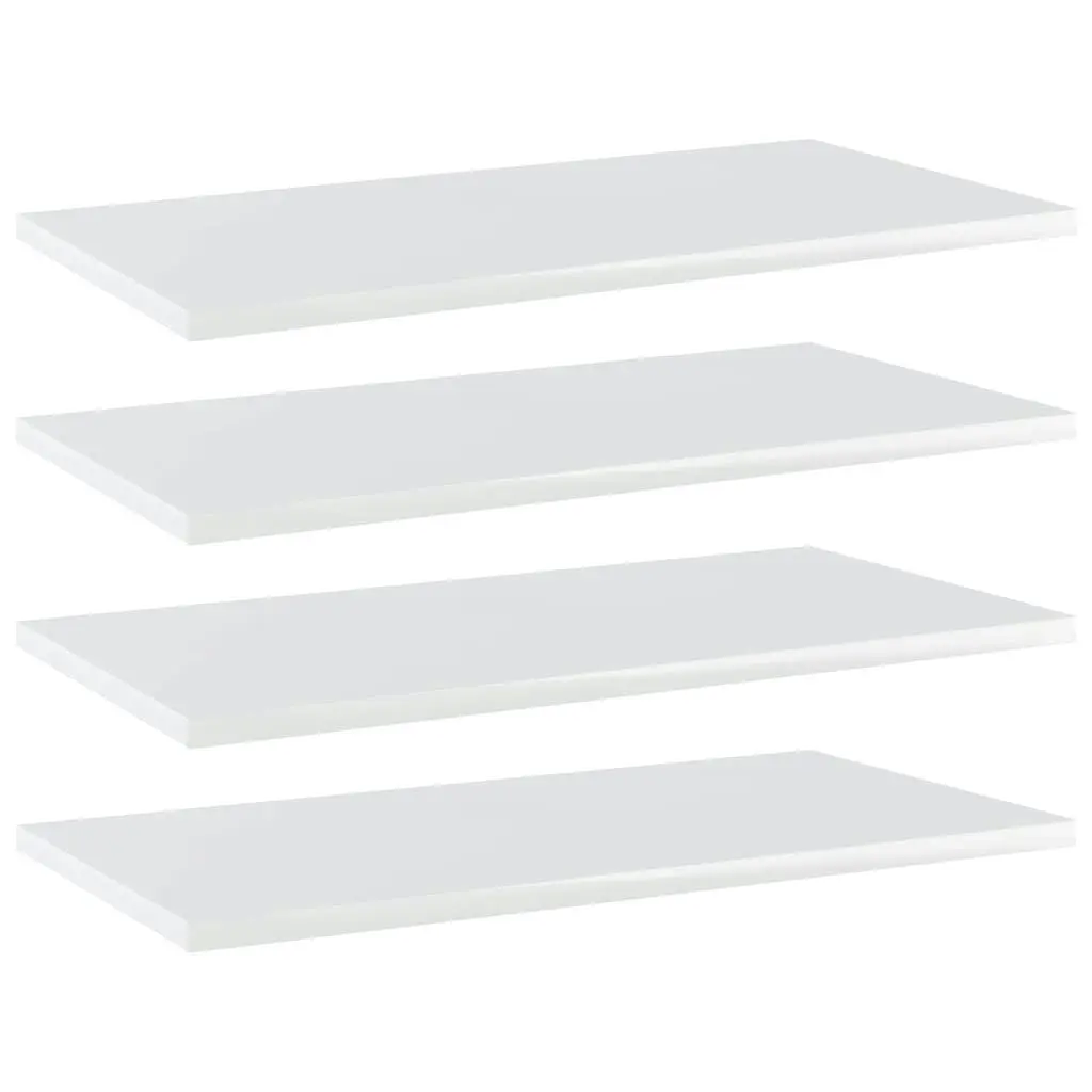 Bookshelf Boards 4 pcs High Gloss White 60x30x1.5 cm Engineered Wood 805244