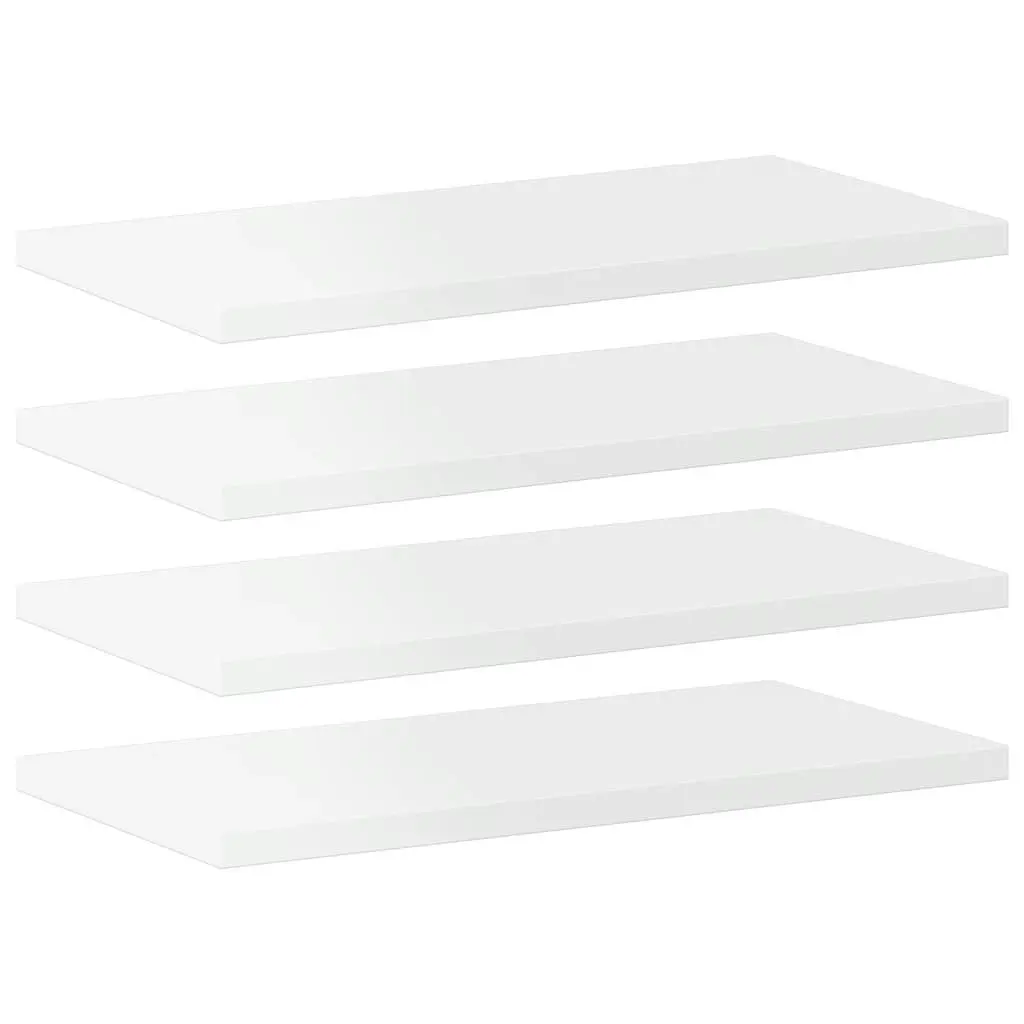 Bookshelf Boards 4 pcs High Gloss White 40x20x1.5 cm Engineered Wood 805148