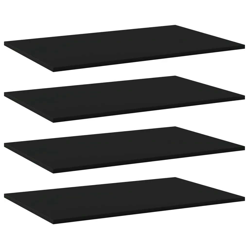 Bookshelf Boards 4 pcs Black 80x50x1.5 cm Engineered Wood 805348