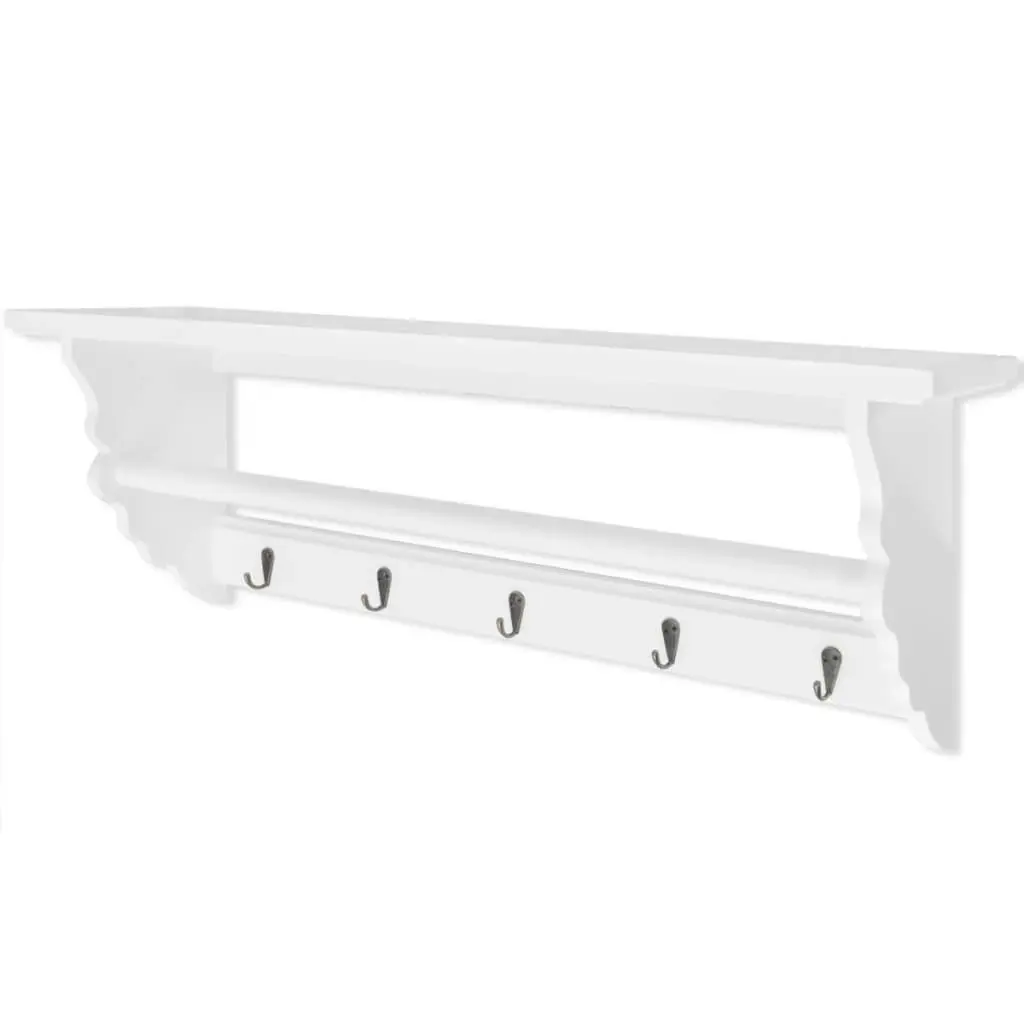 Coat Rack MDF White Baroque Style 242644