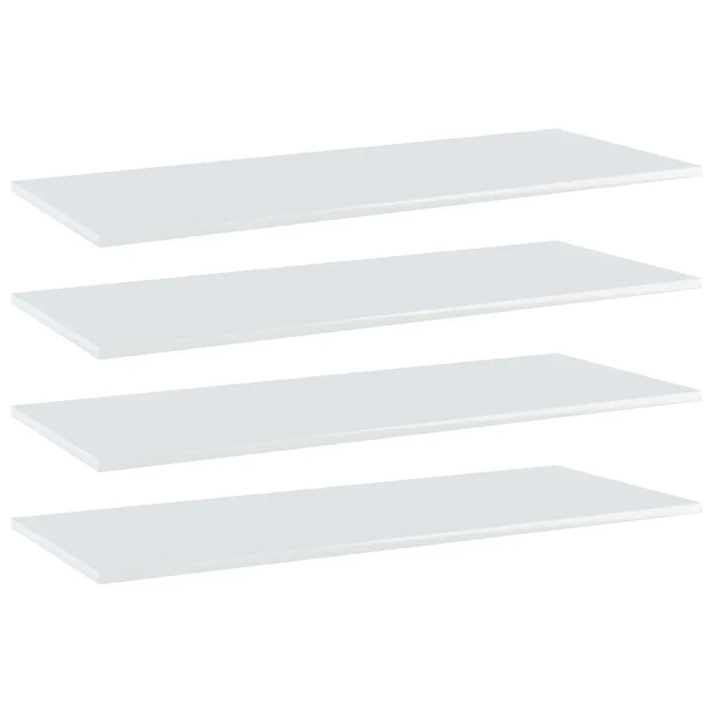 Bookshelf Boards 4 pcs High Gloss White 100x40x1.5 cm Engineered Wood 805415