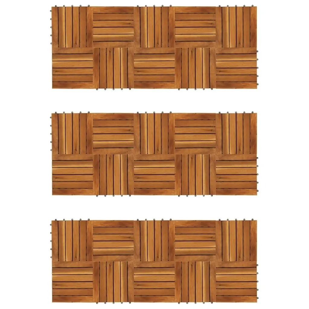 Decking Tiles Vertical Pattern 30 x 30 cm Acacia Set of 30 271791