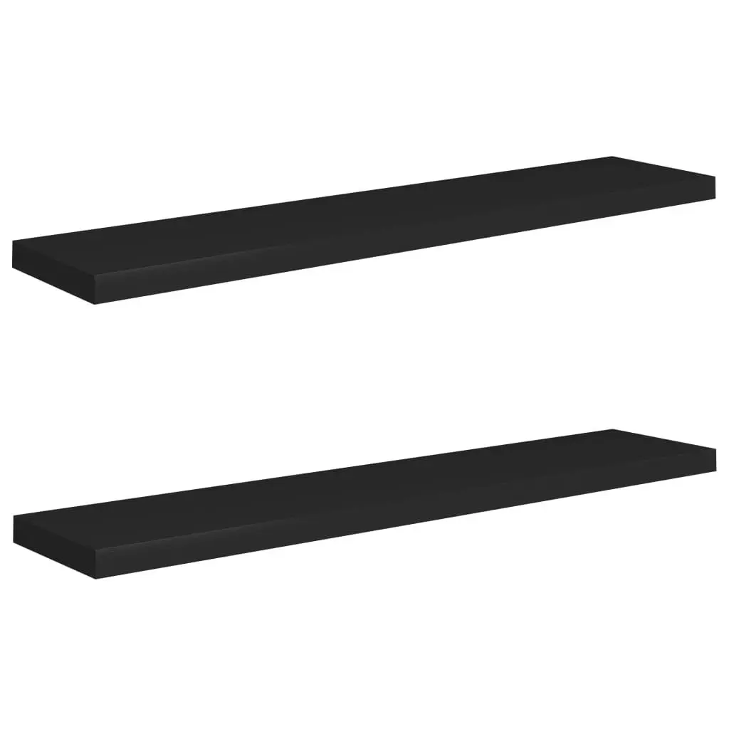 Floating Wall Shelves 2 pcs Black 120x23.5x3.8 cm MDF 323842