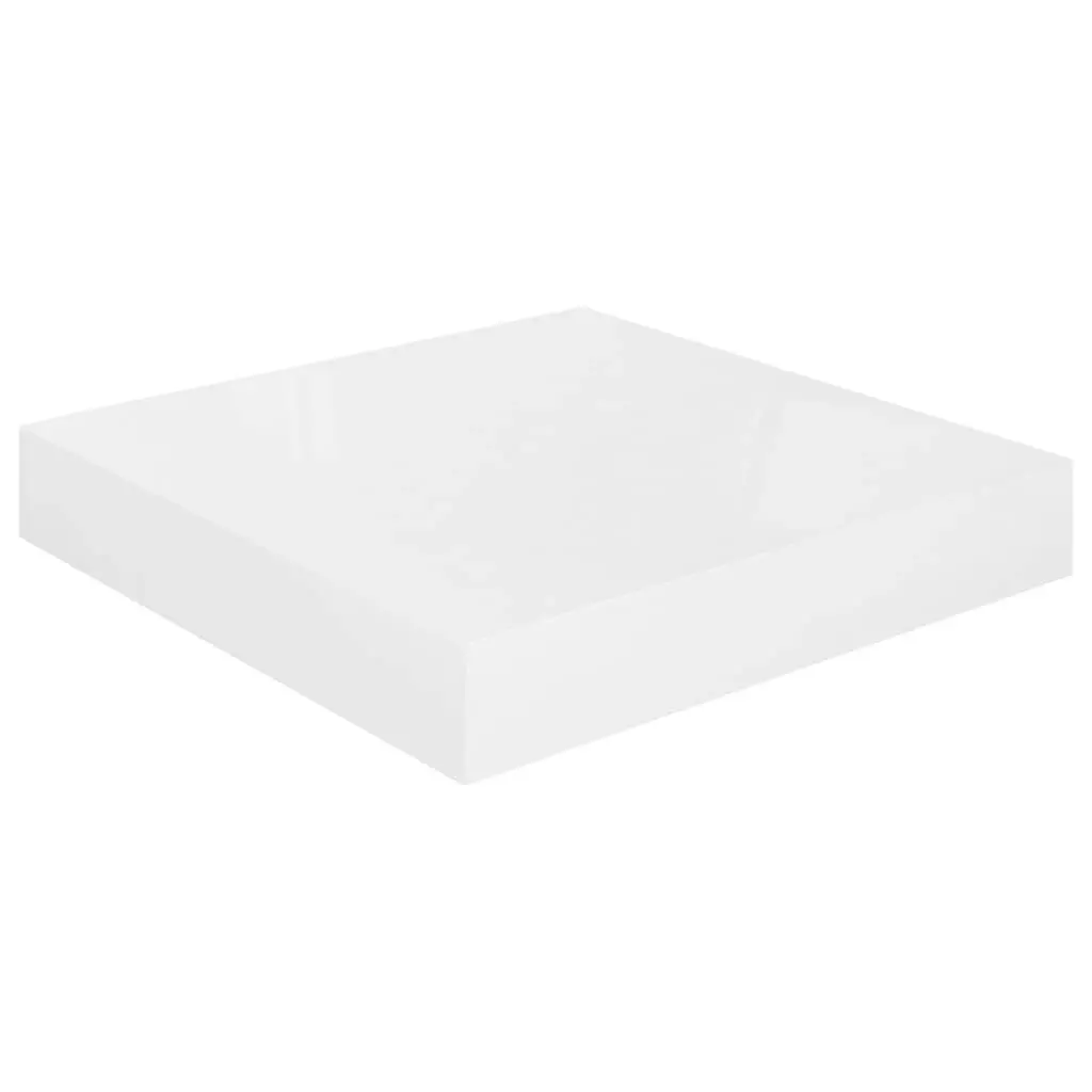 Floating Wall Shelf High Gloss White 23x23.5x3.8 cm MDF 323739