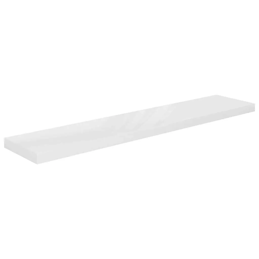 Floating Wall Shelf High Gloss White 120x23.5x3.8 cm MDF 323757